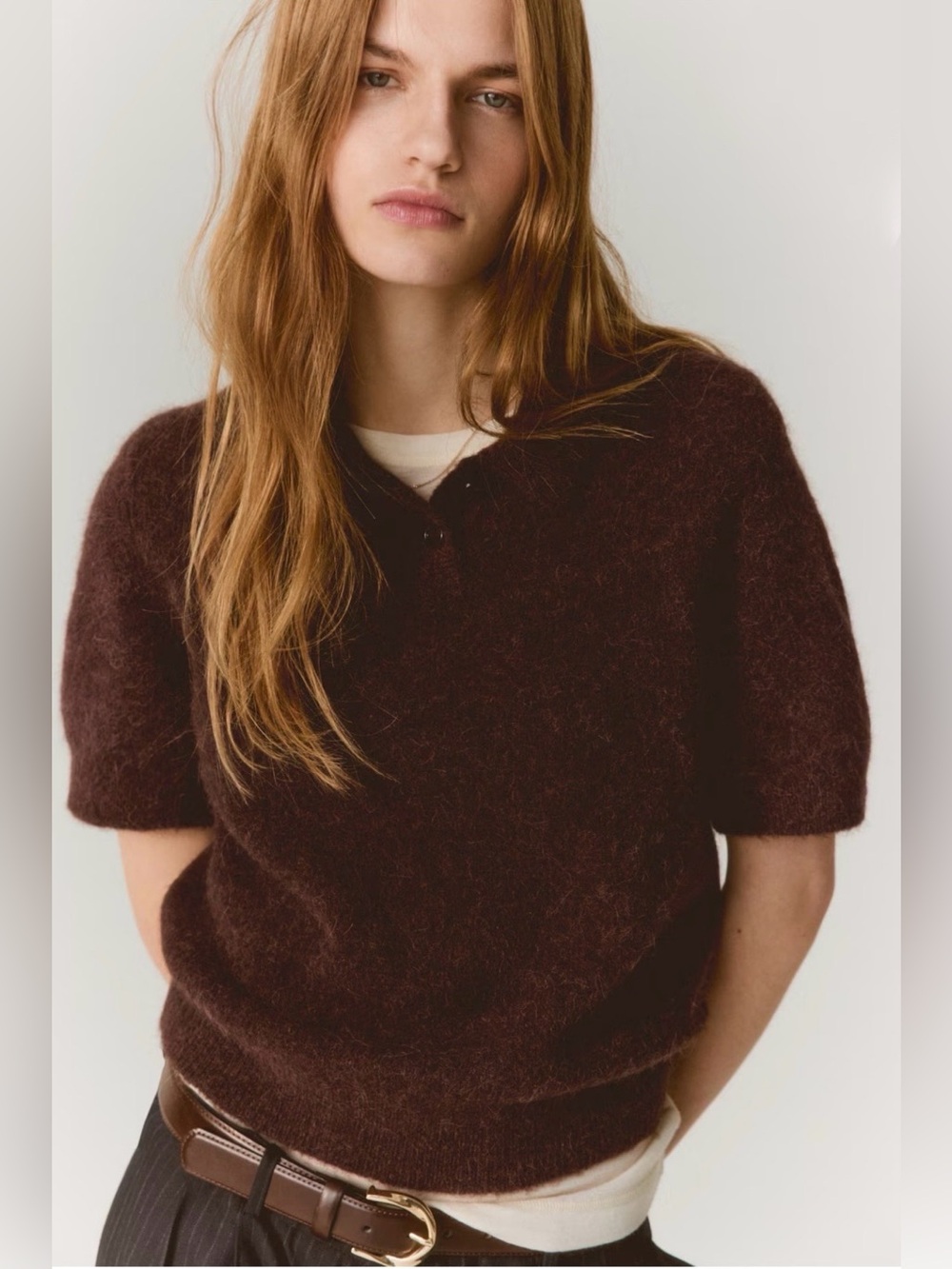 H&M Alpaca-blend polo shirt